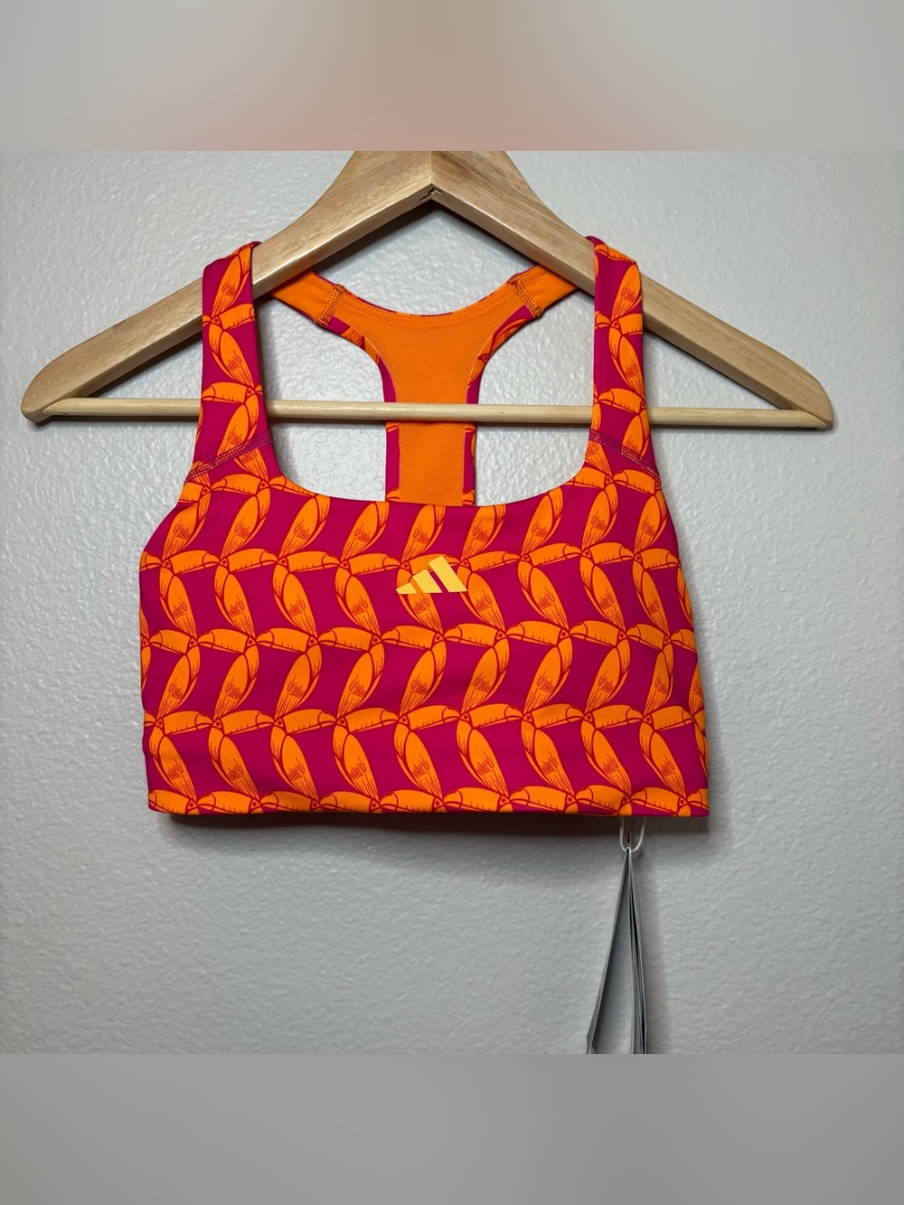 Farm rio adidas XS A/B orange tropical funky nwt sport bra women casual athletic